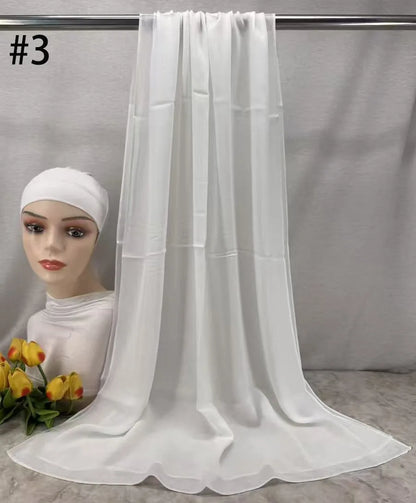 Mini Modal Hijab with Undercap Set Basic Stretchy Pullover Headscarf Thin Breathable Sunscreen Head Wrap Hijabs Scarf 165*50cm