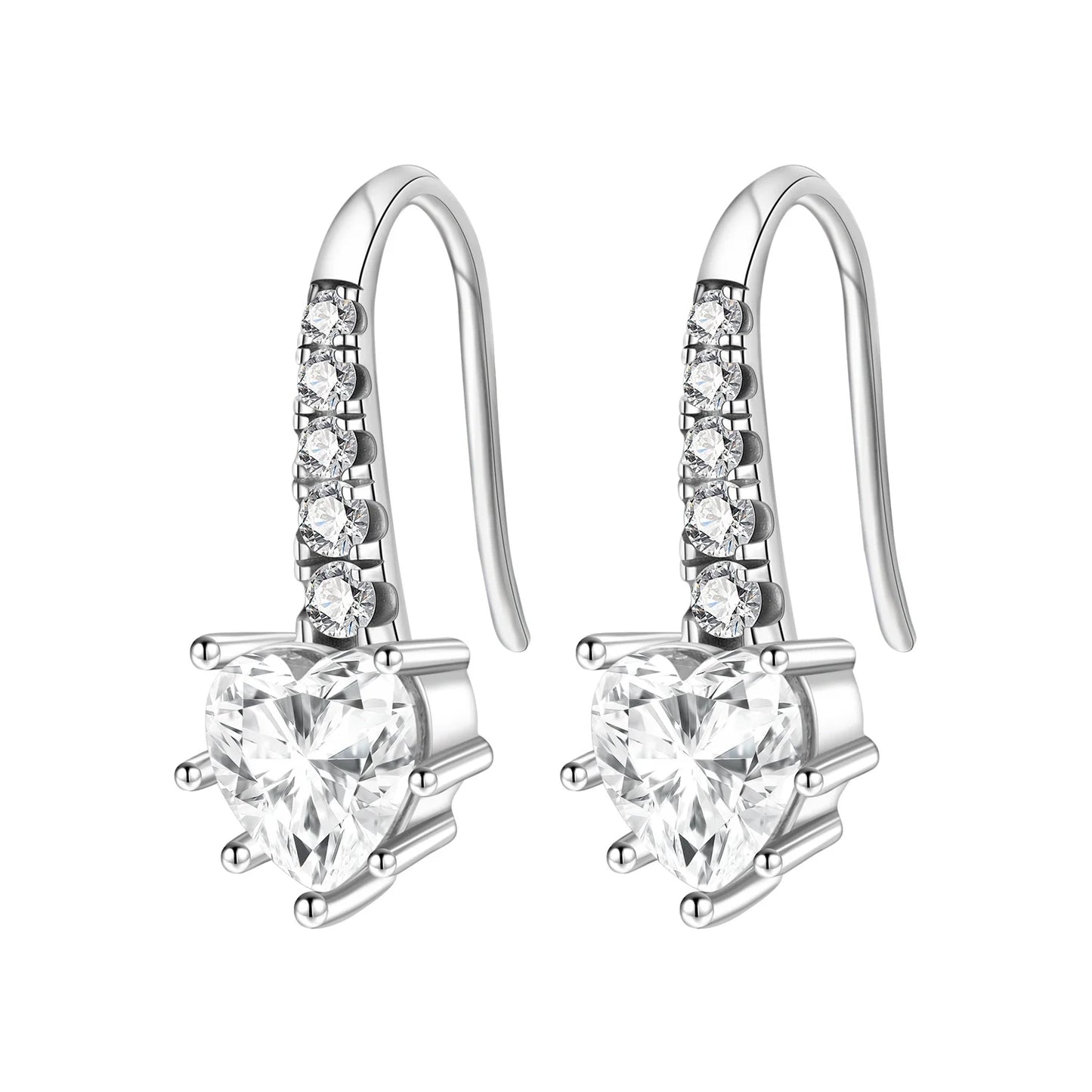 925 Sterling Silver Star Moon Heart Shape Earrings Jewelry Versatile Hoop Earrings For Women Jewelry Fine Birthday Party Gifts