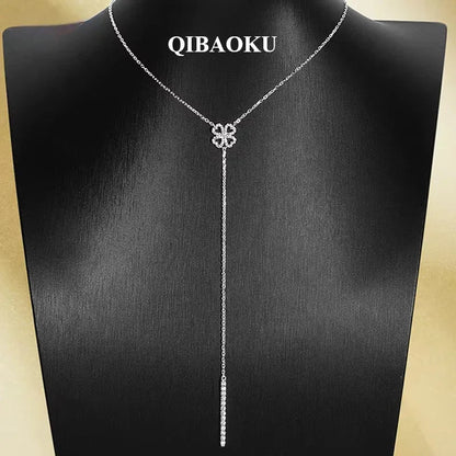 FCGJHW All Moissanite Necklace Pendant for Women Long Chain Lab Diamond Luxury Wedding Party Jewelry S925 Sterling Silver 2026