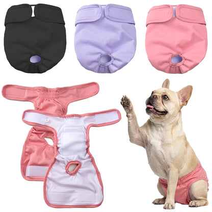 Reusable Female Dog Diapers Pet Physiological Pants Breathable Puppy Sanitary Panties Washable Pets Shorts for Small Medium Dogs