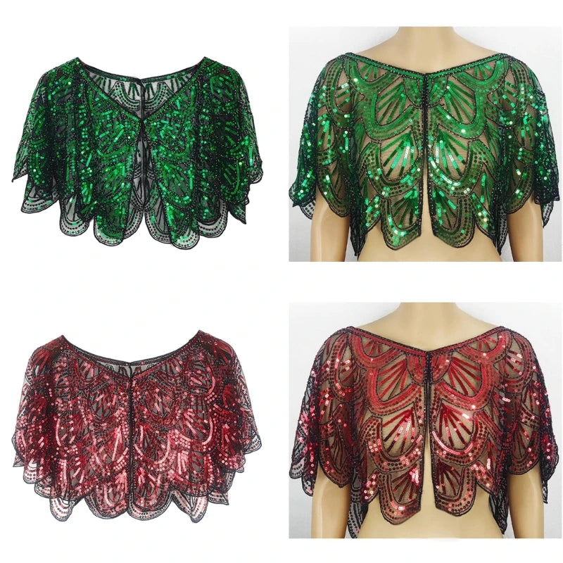 Sequins Lace Shawls Palaces Styles Women Shawls Sunscreen Hollows Out Cloak Tippet For Ladies Shawls Stylish Layering Women's