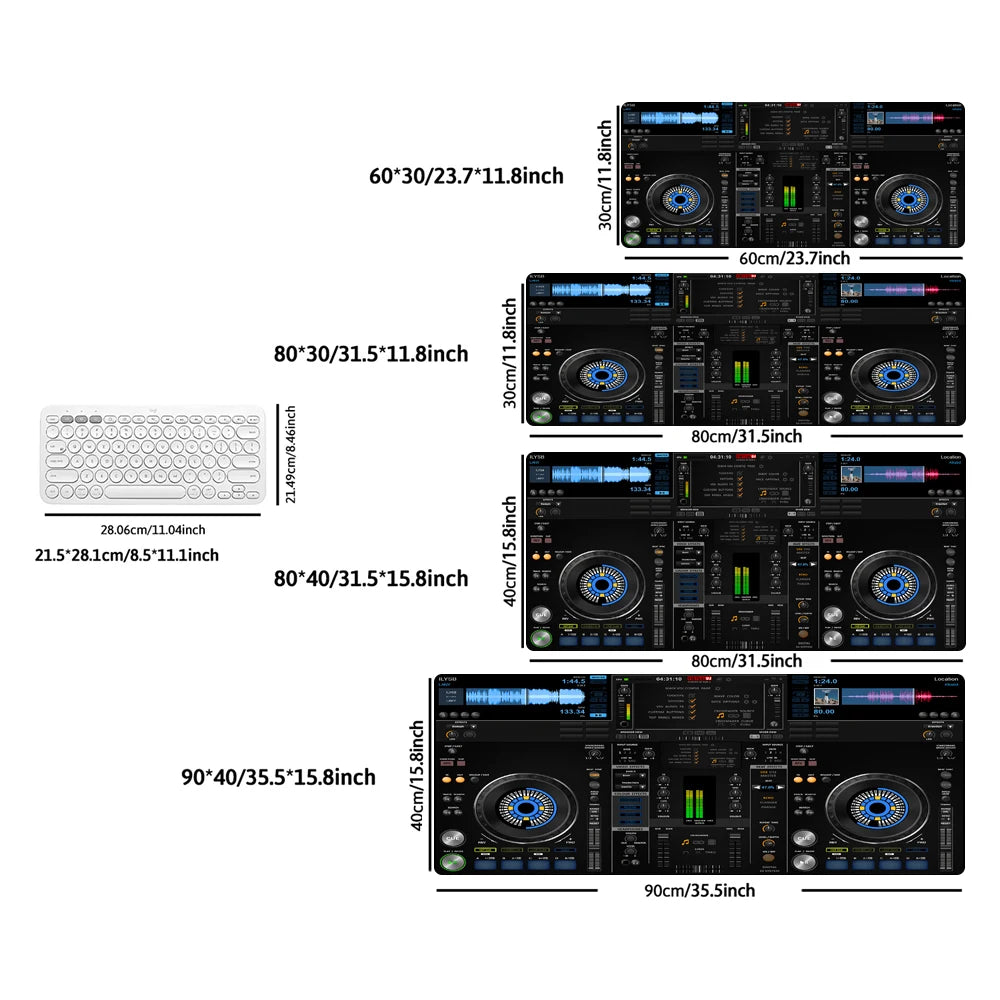 Radio Dj Large Professional Game Mouse Pad Keyboard Gamer Office Accessories Desk Mat Anime XXL Anti-Slip Desktop Mat Floor Mats
