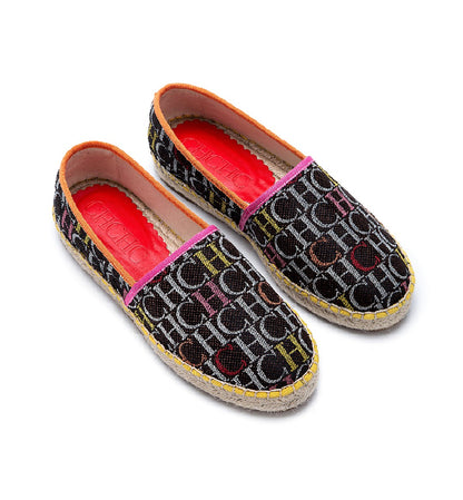 CH Fashion Monogram Print Commuter Flats Woven Material Fisherman 2025 New Luxury Brand Slip-On Women's Casual Shoes