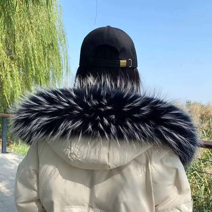 2025 Winter Raccoon Fur Collar Women Men Luxury Natural Fur Hood Trim Decors For Coat Jacket  Genuine Real Fur Shawls Scarves