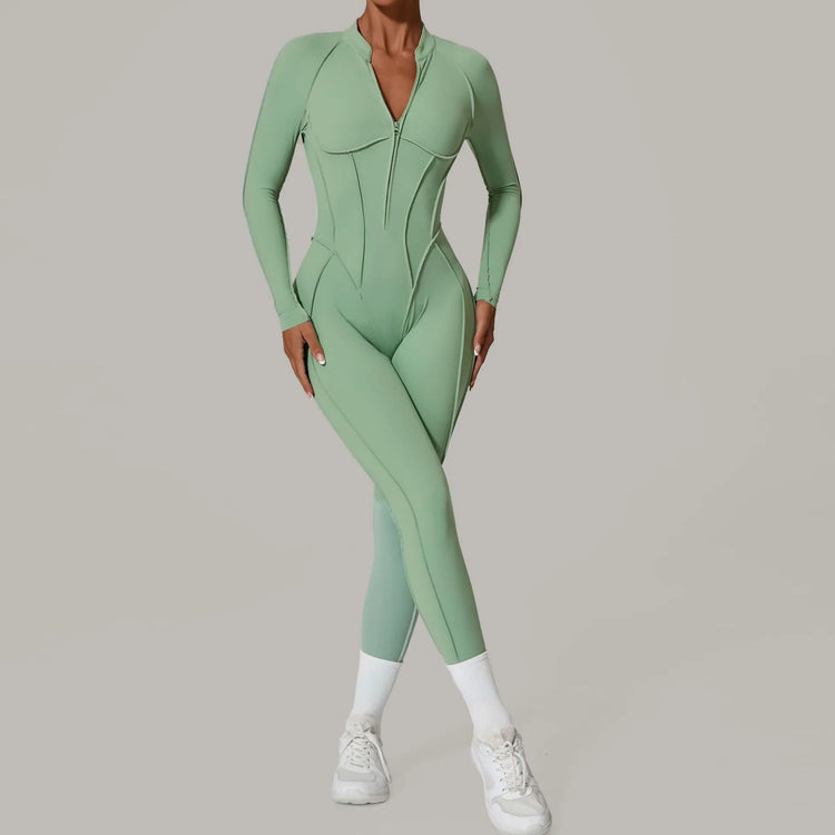 One Pieces Long Jumpsuits Sexy Womens Overalls Mono Streetwear Yellow Body Long Sleeves Woman Clothing Summer Gym Sportswear