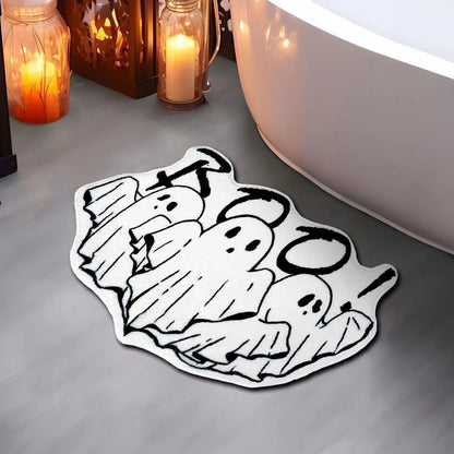 Halloween Pumpkin Plush Rugs Imitation cashmere Soft Orange Home Carpet Autumn Decoration The Ghost Spider web Skull Mat
