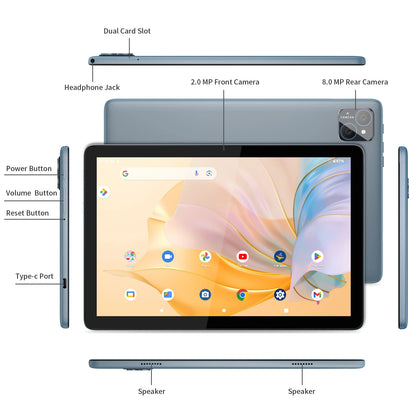 PRITOM TAB11 Android 15 Tablet 10 Inch, 16GB(4+12 Expand) RAM + 128GB ROM, Octa Core, 5G WiFi, with Keyboard, Mouse, Case