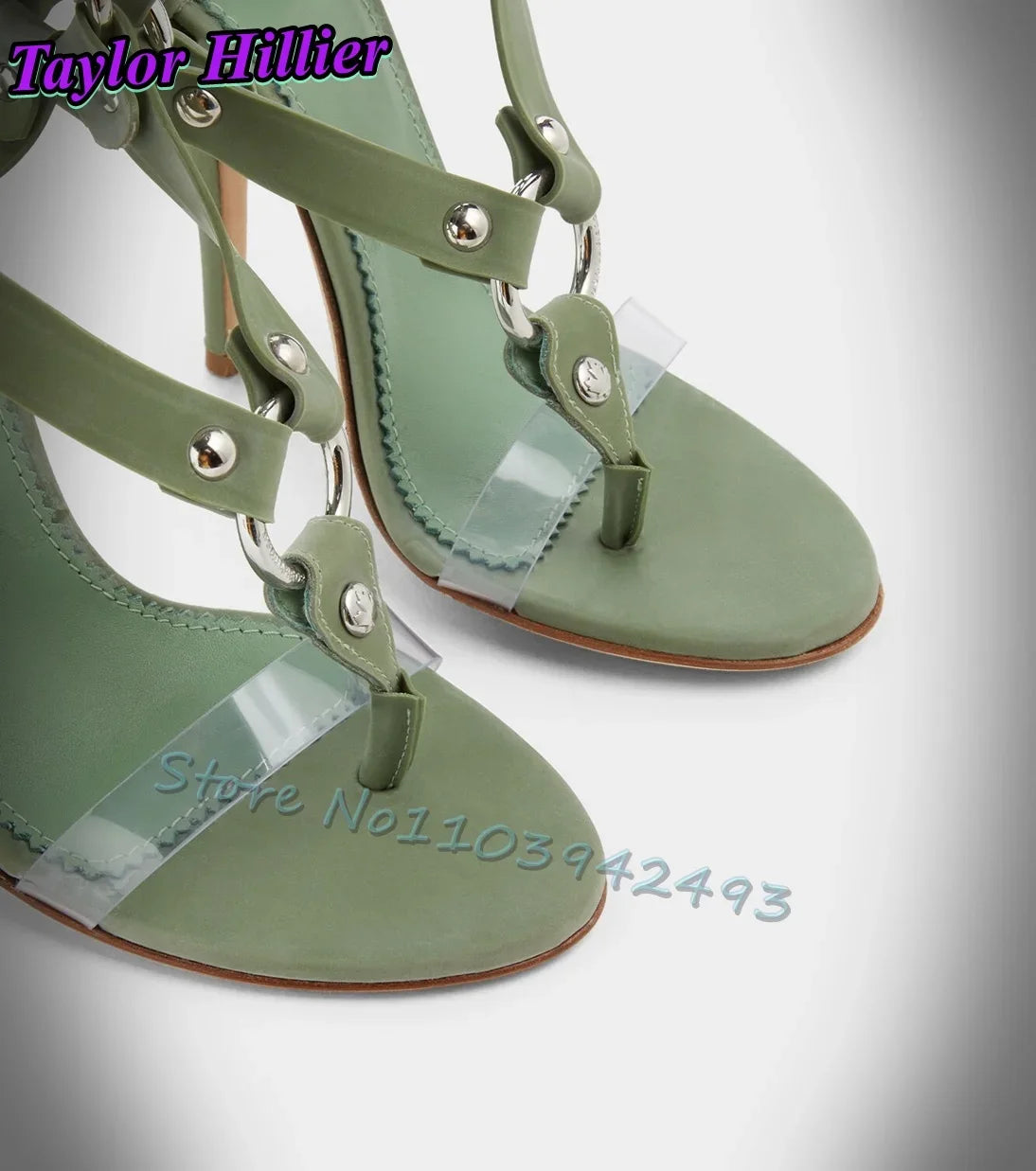 Gladiator Heels Cross Strap Heeled Sandals Rivets Women Deisgner Luxury Shoes Summer Sandalias De Mujer Solid Green Brown Zapato