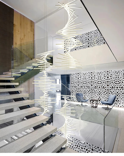 Modern LED Ceiling Chandelier Lights Nordic Luxury Pendant Lights for Living Dining Room Fish Bone Design Dimmable Hanging Lamp
