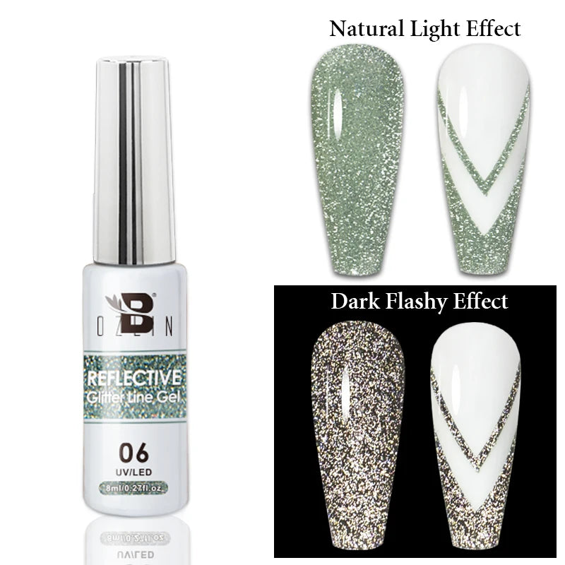 7.5ml Golden Light  Magnetic Gel Golden Gems Magnetic Gel Nail Polish Cat Nail Sparkling Glitter Semi Permanent Varnish