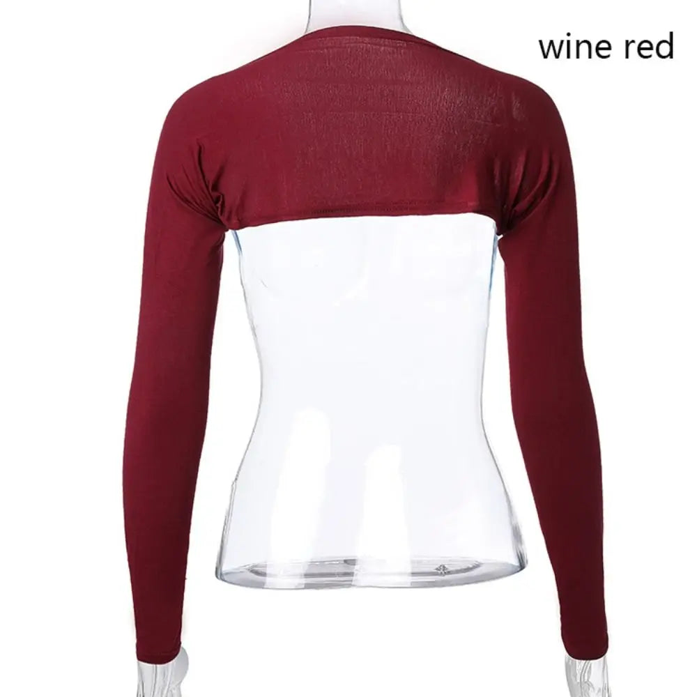 Undershirt Arm Sleeves Shawl Islamic Long Shoulder Sleeves Soft Modal Crop Top Stretchy Muslim Arm Cover Shrug Women