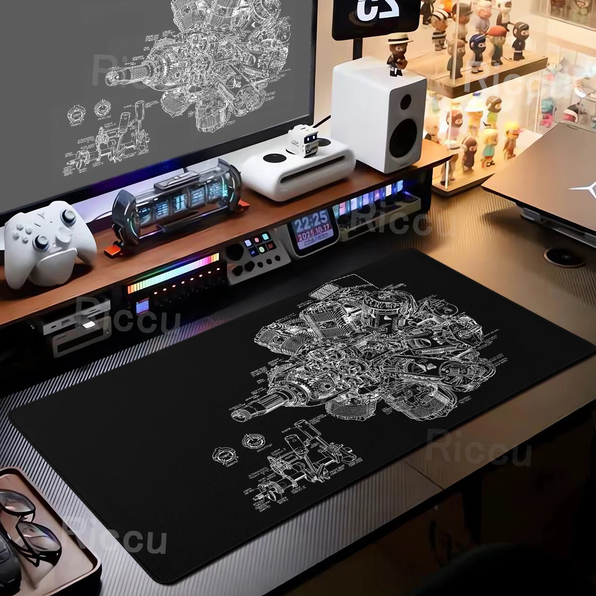 Engineer Mechanical Drawing Mousepad Black Large Mouse Pad HD XXL Minimalism Mousemat Rubber Carpet Desk Mat PC Gaming Accessory