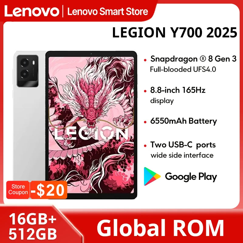 Lenovo LEGION Y700 2025 Gaming Tablet Global ROM 8.8-Inch 2K Display Snapdragon 8 Gen 3  Android 6550mAh Pad PC