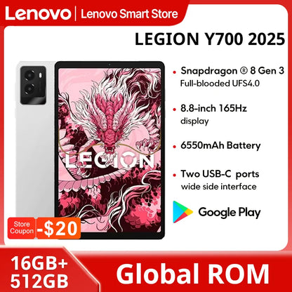 Lenovo LEGION Y700 2025 Gaming Tablet Global ROM 8.8-Inch 2K Display Snapdragon 8 Gen 3  Android 6550mAh Pad PC