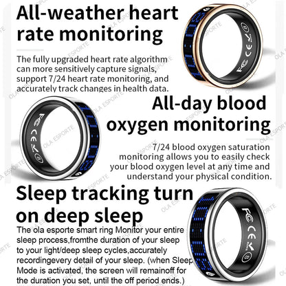 2026 Smart Ring with Touch Display Screen, Wireless Charging, Health Manager, 5 ATM Waterproof For Men Women Smart Rings R12 R08