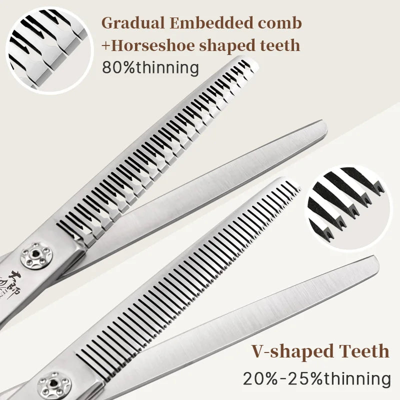 Fenice Slim Narrow Dog Grooming Scissors Set Straight/Curved/Thinner/Chunker Shears Scissors Specialized for KR and JP Groomers