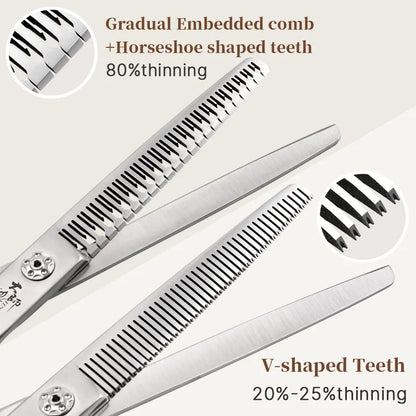 Fenice Slim Narrow Dog Grooming Scissors Set Straight/Curved/Thinner/Chunker Shears Scissors Specialized for KR and JP Groomers