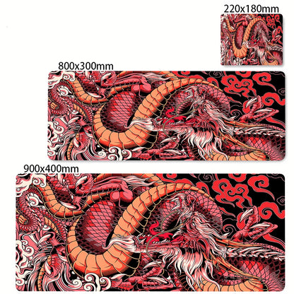 Black and White Dragon Large Mouse Mat Gaming Mousepad Big Rubber Base Mouse Pad Purple Deskpad Eyboard Mats Mousepads 400x900