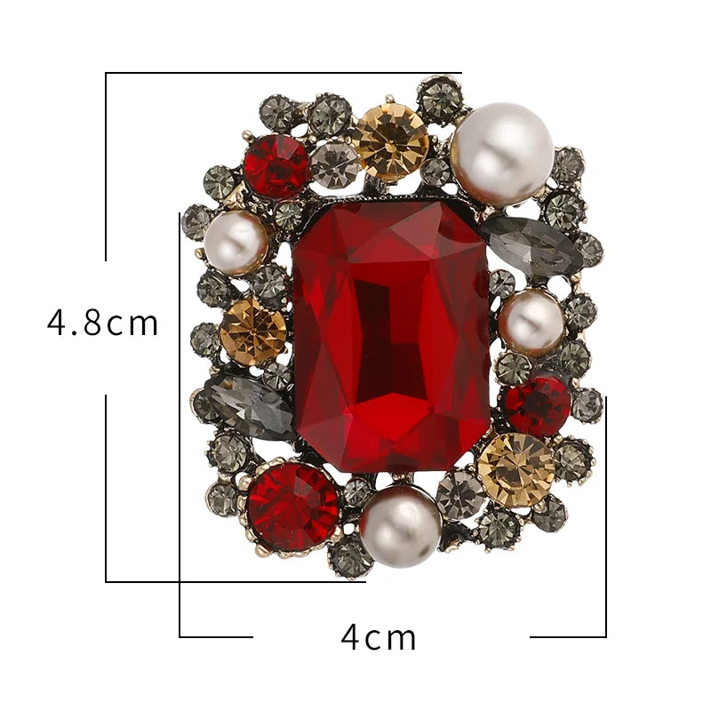 EASYA 2024 New Rhinestone Gemstone Shape Woman Clothes Brooch Classic Wedding Party Dress Crystal Accessories