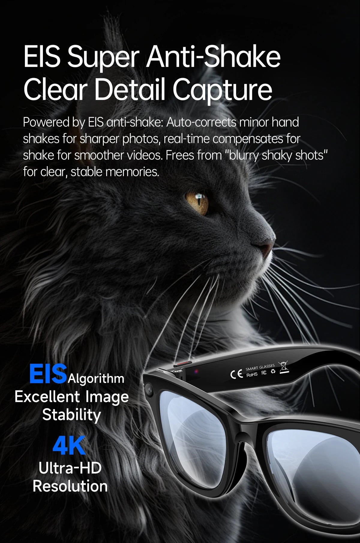 LIGE 2026 4K 13MP Smart Glasses Men HD Camera AI Translation Chat WIFI Video Recording Bluetooth Call Audio Sunglasses Men Women