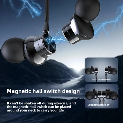 Wireless Magnetic Sport Neckband Bluetooth 5.4 Neck-hanging TWS Headphones Music Earphones With Mic Stereo For All Smartphones