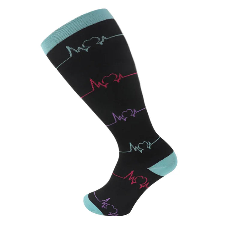 1Pair Plus Size 2XL-7XL New Compression Socks Unisex Wide Calf Knee High Compression Stockings Support for Circulation Nurses