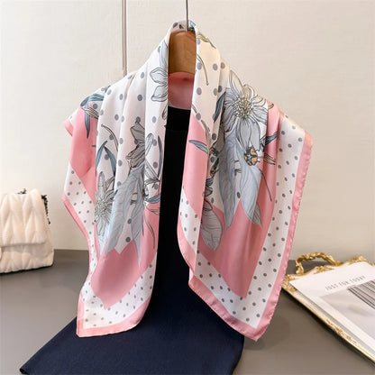 70*70cm Zebra Stripes Print Head Scarf for Women Silk Square Scarves Foulard Bandana Fashion Decorate Hijab Female Neckerchief