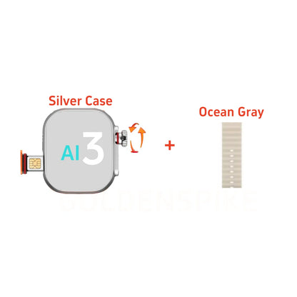 Microwear Ultra Ai3 Smartwatch 5G 180° Rotating Camera Google Play GPS WIFI 2.29inch Amoled HD Display 4G Calling Smartwatch Men