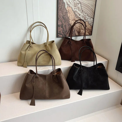 Vintage Casual Tote Bag New Large-capacity Handbag Europe America Popular Hot Selling Underarm Bag High-quality Pu Commuter Bags