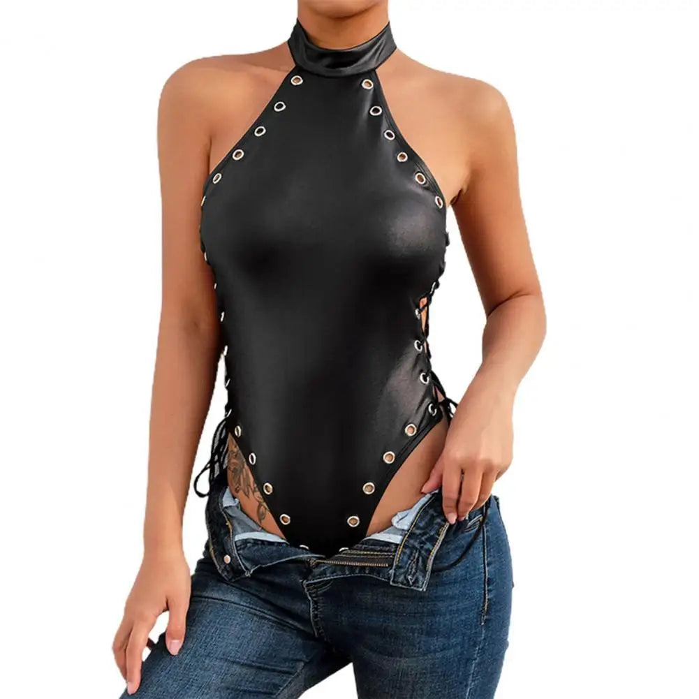Women Swimsuit Wire Free Ladies Side Lace-up Pure Color Slim-fitting Bikini   Monokini Swimwear  for Vacation