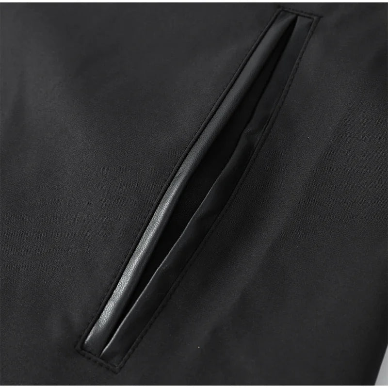Black Stand Collar Trench Coat Women Casual Long Sleeve Single-breasted Loose Windbreaker 2026 Lady Autumn High Street Outwear