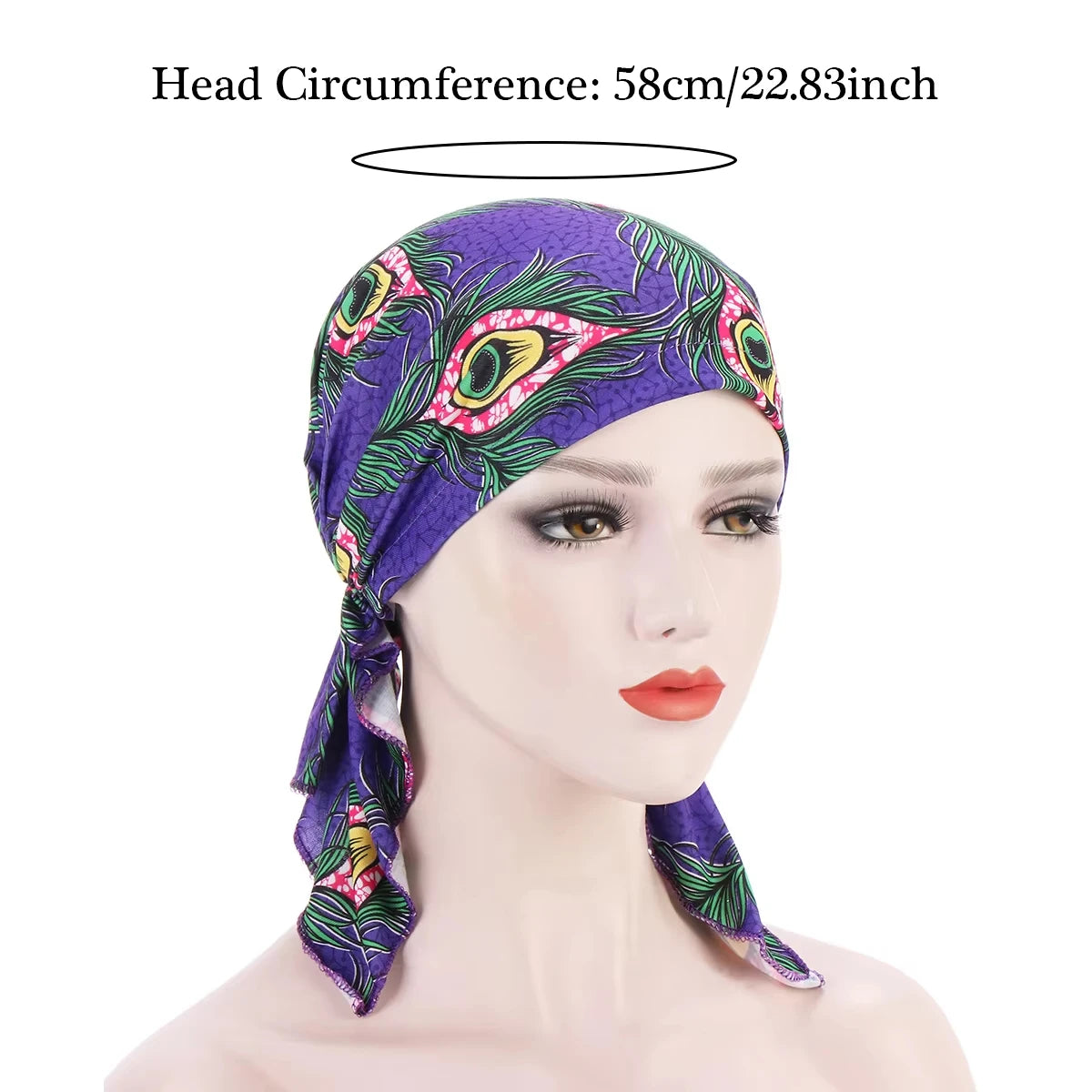 2026 New Trendy Print Muslim Fashion Hijab Turban Bonnet Long Tail Head Wraps Soft Elastic Hijab Hats Chemo Cap For Women Girls