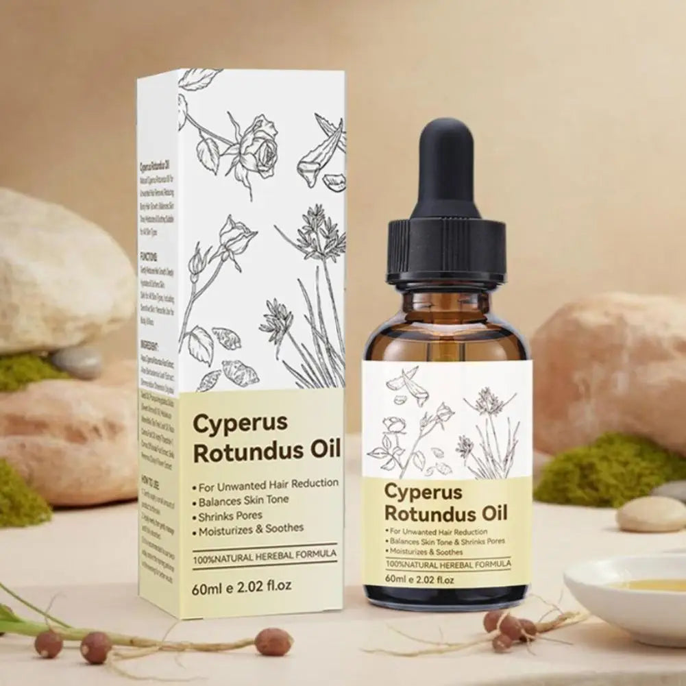 100% Pure Natural Cyperus Rotundus Oil For Hair Removal Reduces Unwanted Hair Growth, Moisturizing & Soothing For All Skin Types