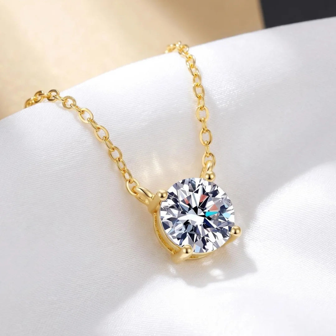 1-3ct Moissanite Necklace for Woman Wedding Fine Jewely with Certificates 925 Sterling Sliver Plated 18k White Gold Necklace