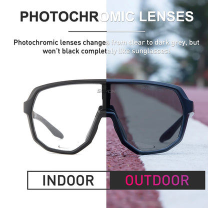 SCVCN Cycling Glasses UV400 Photochromic Sunglasses Men Sun Mountain Bike Road Bicycle Eyewear Sports Running MTB Cycle Gogg