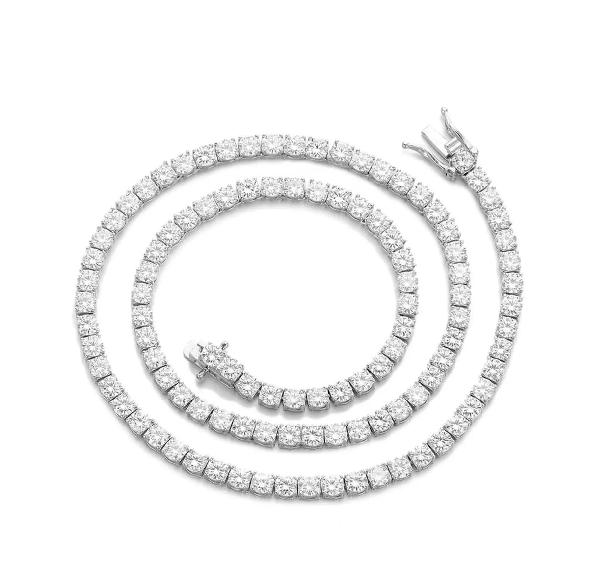 SY Brand Jewelry Moissanite Diamond Tennis Chain Necklace 925 Sterling Silver Necklaces Women Men D Color VVS GRA Certificated