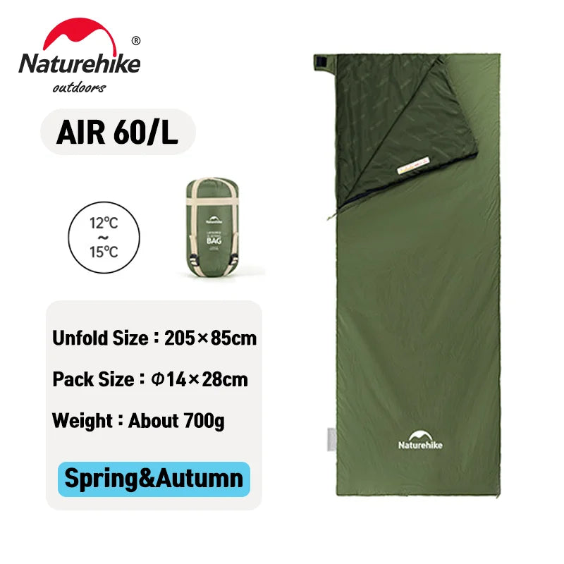 Naturehike Sleeping Bag LW180 Ultralight Cotton Sleeping Bag Waterproof Hiking Sleeping Bag Summer Outdoor Camping Sleeping Bag