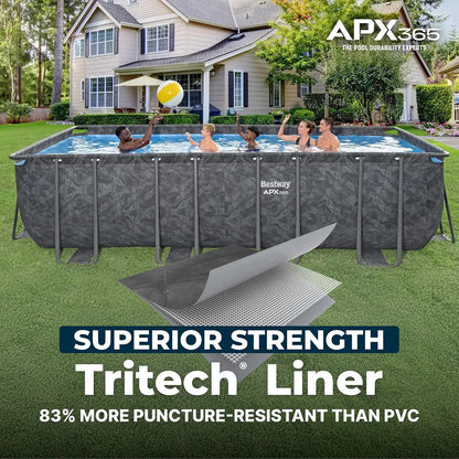 APX 365 18' x 9' x 52" Above Ground Pool, Rectangular Metal Frame Outdoor Swimming Pool Set with Sand Filter Pump,, Customized
