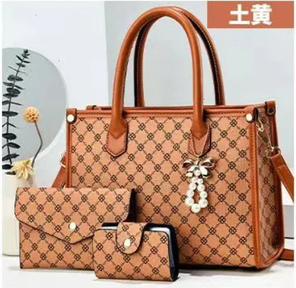 High-End  3 Pieces Set Women Bags Large Capacity Women's Handbag Stylish Shoulder Bag for Trendy PU Leather Commuting Tote Bag