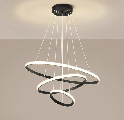 Nordic Simple Circles LED Chandelier 3 Rings Lights for Dining Bar Living Room Pendant Lamp Loft Home Decoration