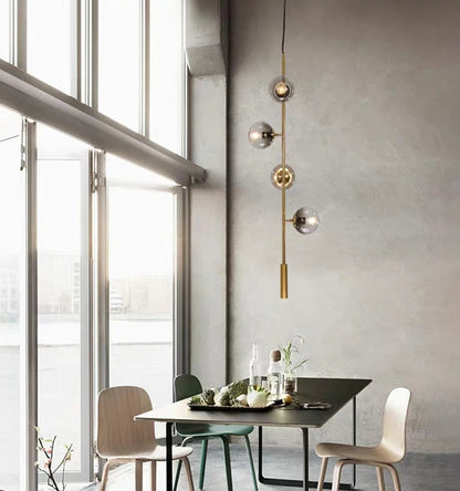 Northern Europe Dining Room Chandeliers Designer One Character Long Strip Pendant Lamp Decoration Maison LED Lights