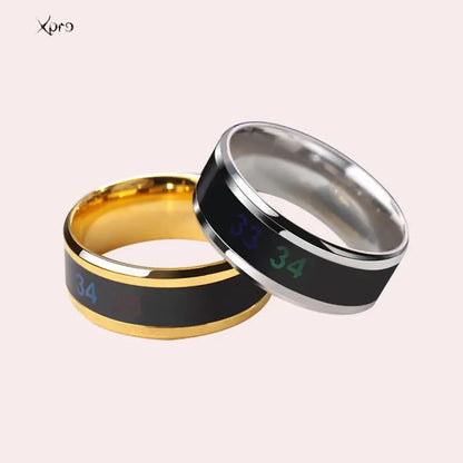 Smart Stainless Steel Multifunctional Ring For Couples Mood Changes Color From Waterproof Body Temperature Measuring Ring