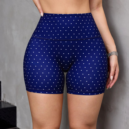  Women's Sexy Polka Dot Yoga Shorts Summer Casual Running Fitness Shorts Sportswear High Waist Tights Gym Outfit