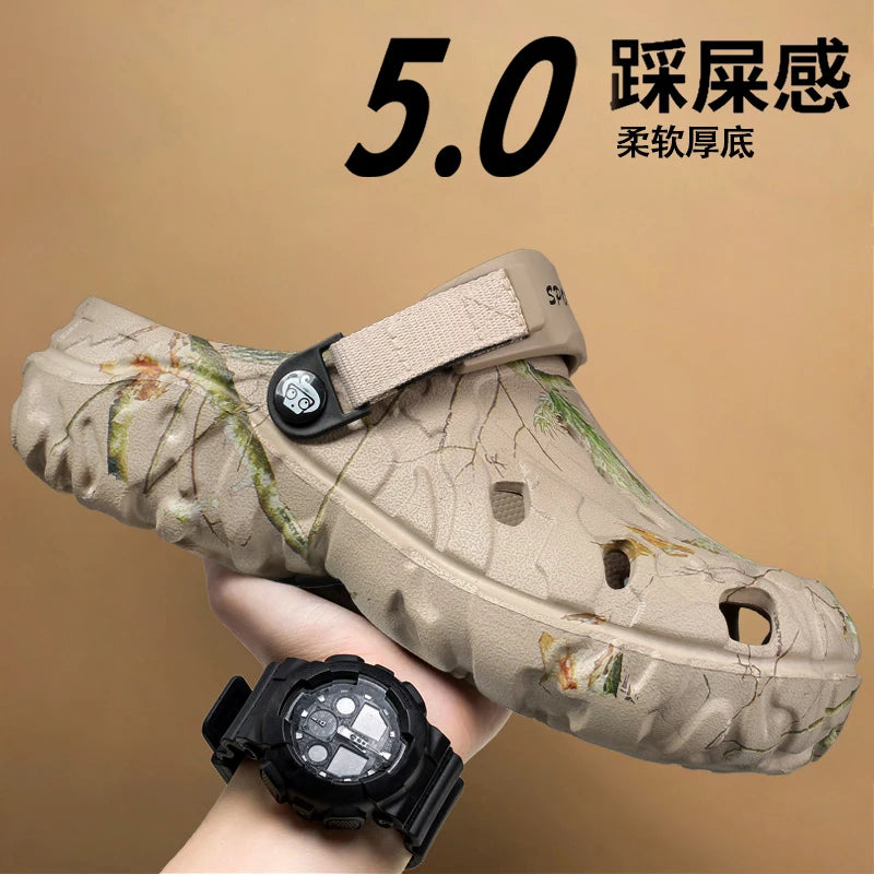 Summer Men Slippers Camouflage Platform Outdoor Clogs Shoe Women Beach Sandals Male Soft EVA Indoor Home Slides Big Size 46 47