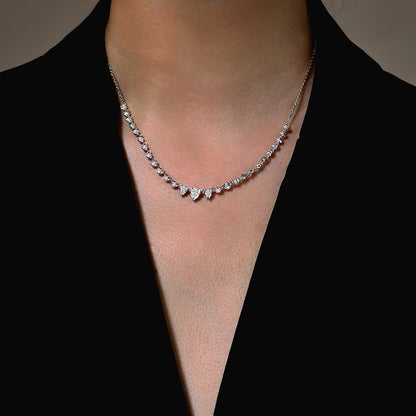 ATTAGEMS 2.04CTW Moissanite Necklaces for Women S925 Silver 18K White Gold Plated D VVS1 Diamond Pendant With Chain Jewelry Gift