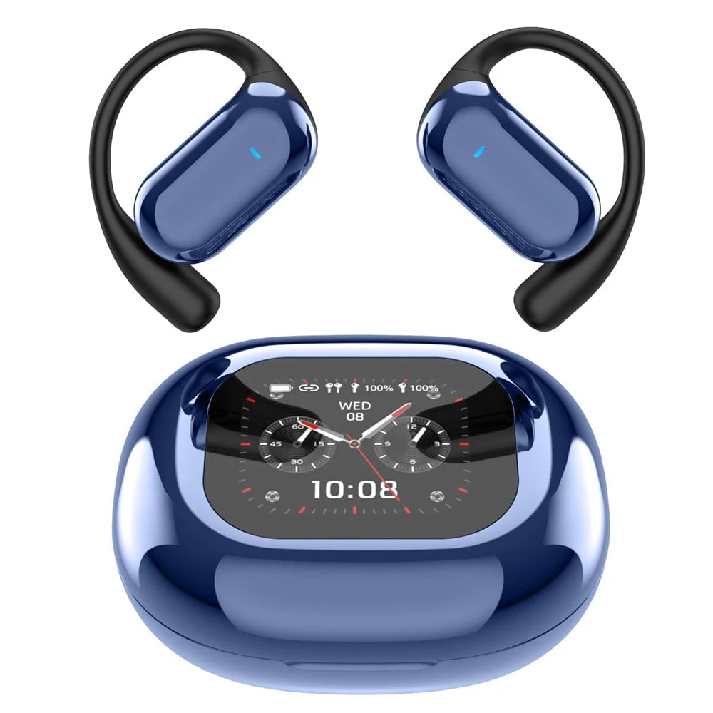 UYUXIO AI Language Translation Earbuds Real Time LCD Touch Screen Open Ear Wireless Headphone with 144 Language for Business
