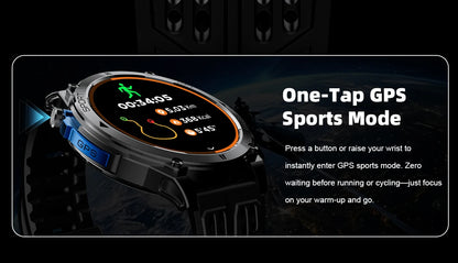 2026 New Military T-RX4 Ultra GPS Smart Watch Men 10ATM Waterproof Compass Flashlight Bluetooth Call Sports tracker Smartwatch