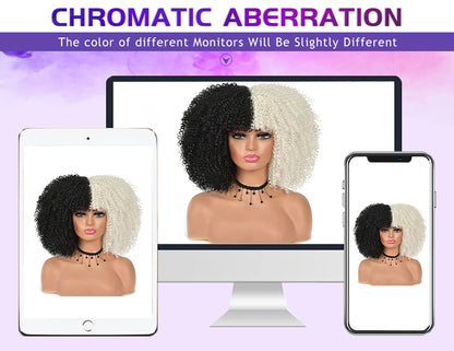 Latisha 13X6 HD 13X5X1 Synthetic Lace Front Wigs Curly Pre Plucked Lace Frontal Wig with Bangs for Women Highlight with Babyhair