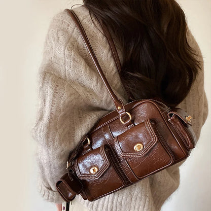 Luxury Boston Bags New Handbags For Women Trendy Commuting Versatile Handbag With Pendents Shoulder Crossbody Pillow Bags