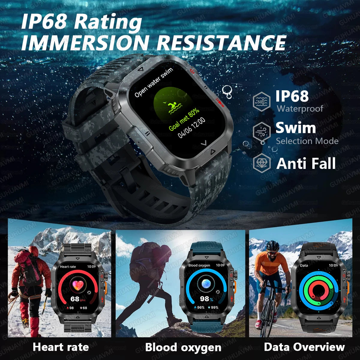 New Custom Co branded Men Transformers Smart Watch Outdoor 100mAh Battery GPS Flashlight BT Call Waterproof Sports Smartwatches